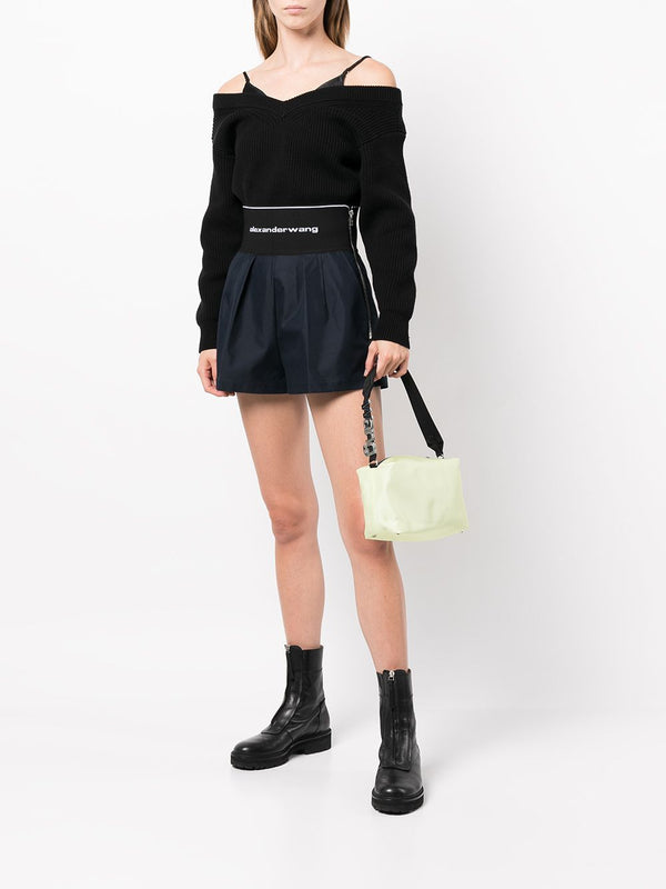 T BY ALEXANDER WANG WOMEN V-NECK CROPPED PULLOVER - NOBLEMARS