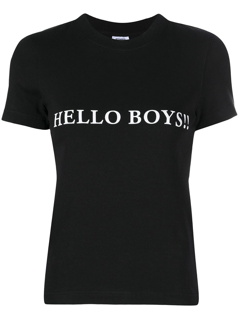 VETEMENTS WOMEN HELLO BOYS FITTED T-SHIRT
