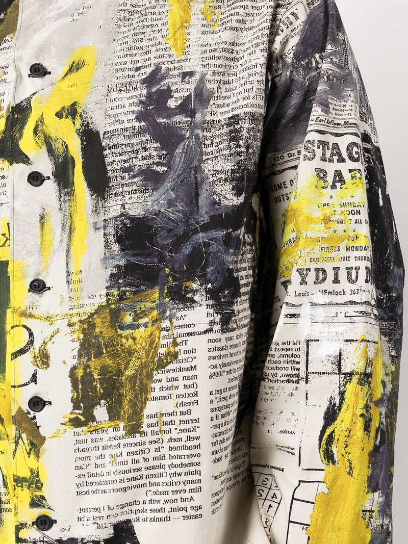 YOHJI YAMAMOTO POUR HOMME NEWSPAPER PRINT SHIRT - NOBLEMARS