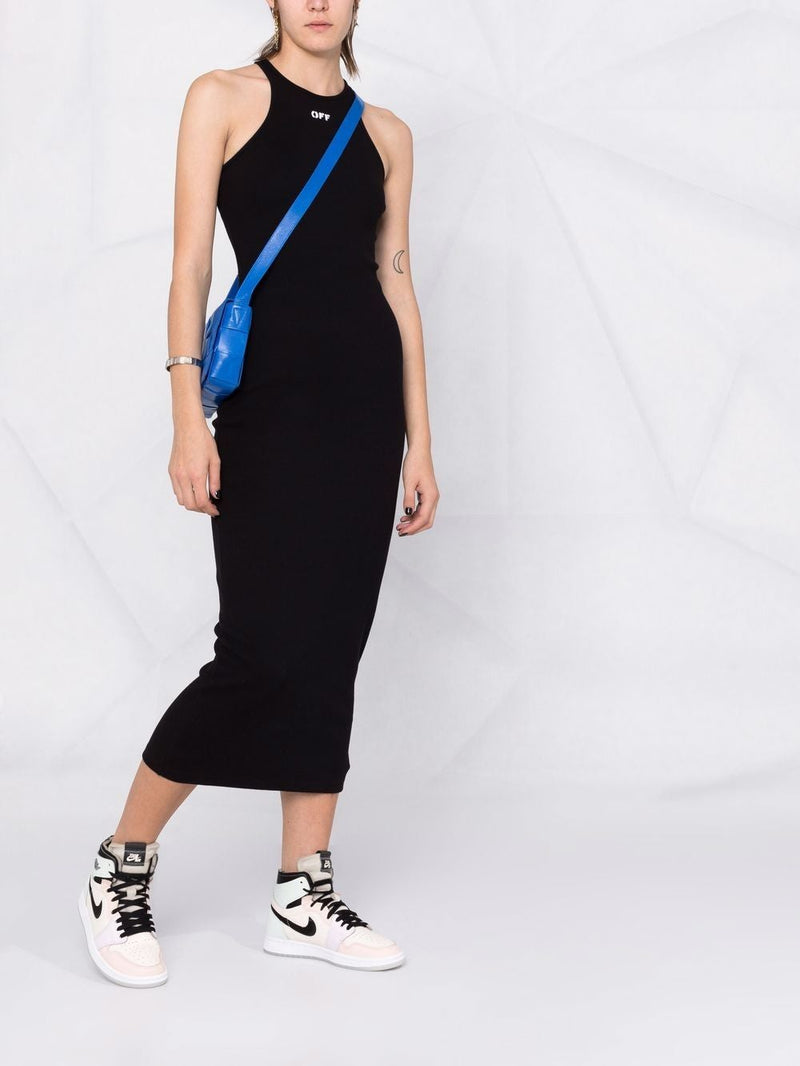 OFF-WHITE WOMEN OFF STAMP RIBBED LONG DRESS - NOBLEMARS