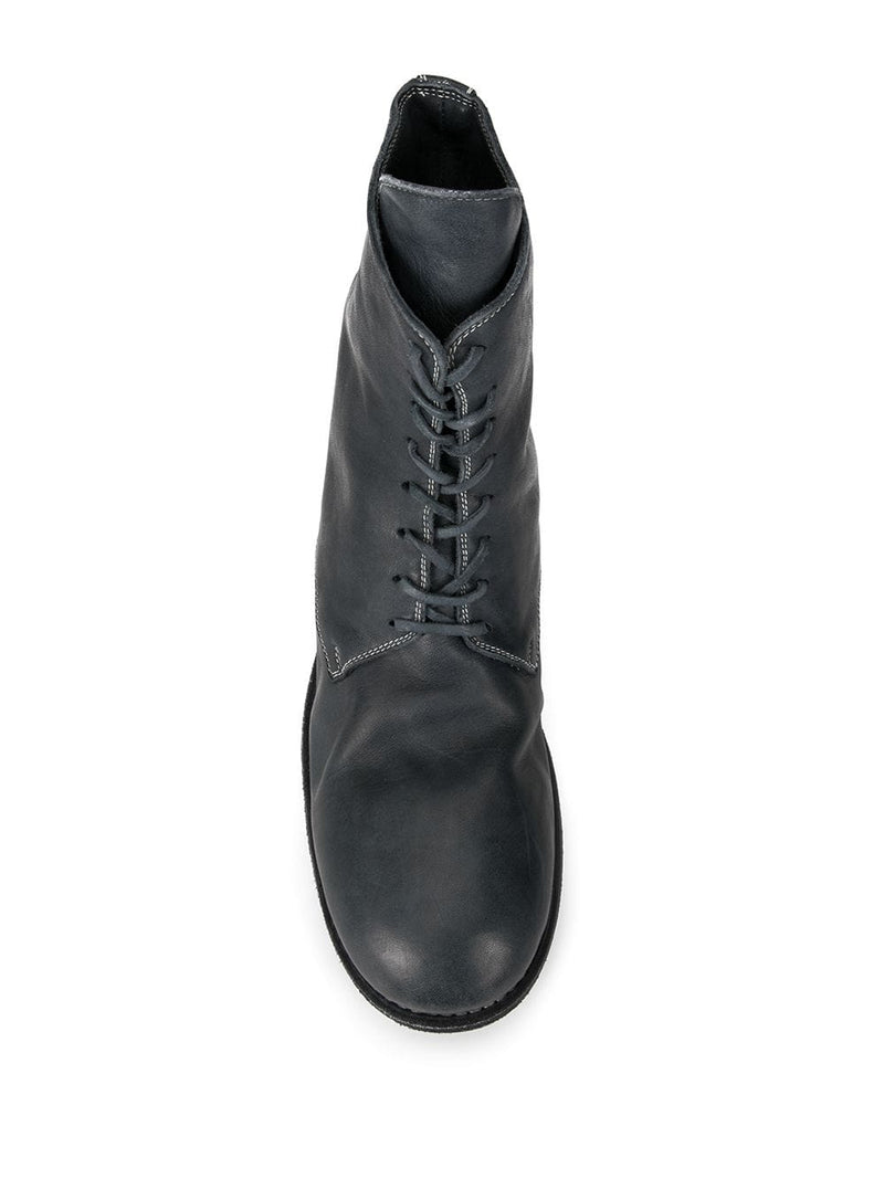 hide-m  GUIDI 795V Lace Up Boot With Vibram Sole, black horse leather