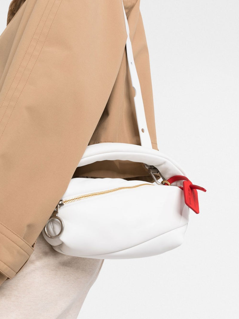 Off-white Pump Pouch 19 Leather Top Handle Bag In White