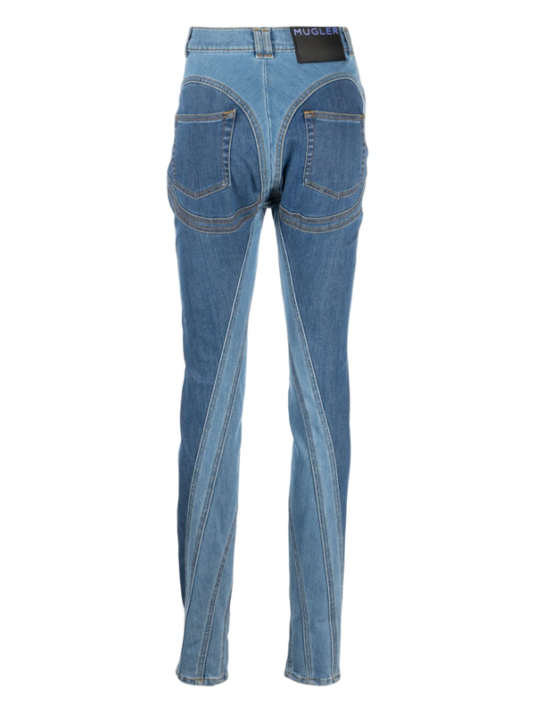 MUGLER Women Spiral Panel Skinny Jeans - NOBLEMARS