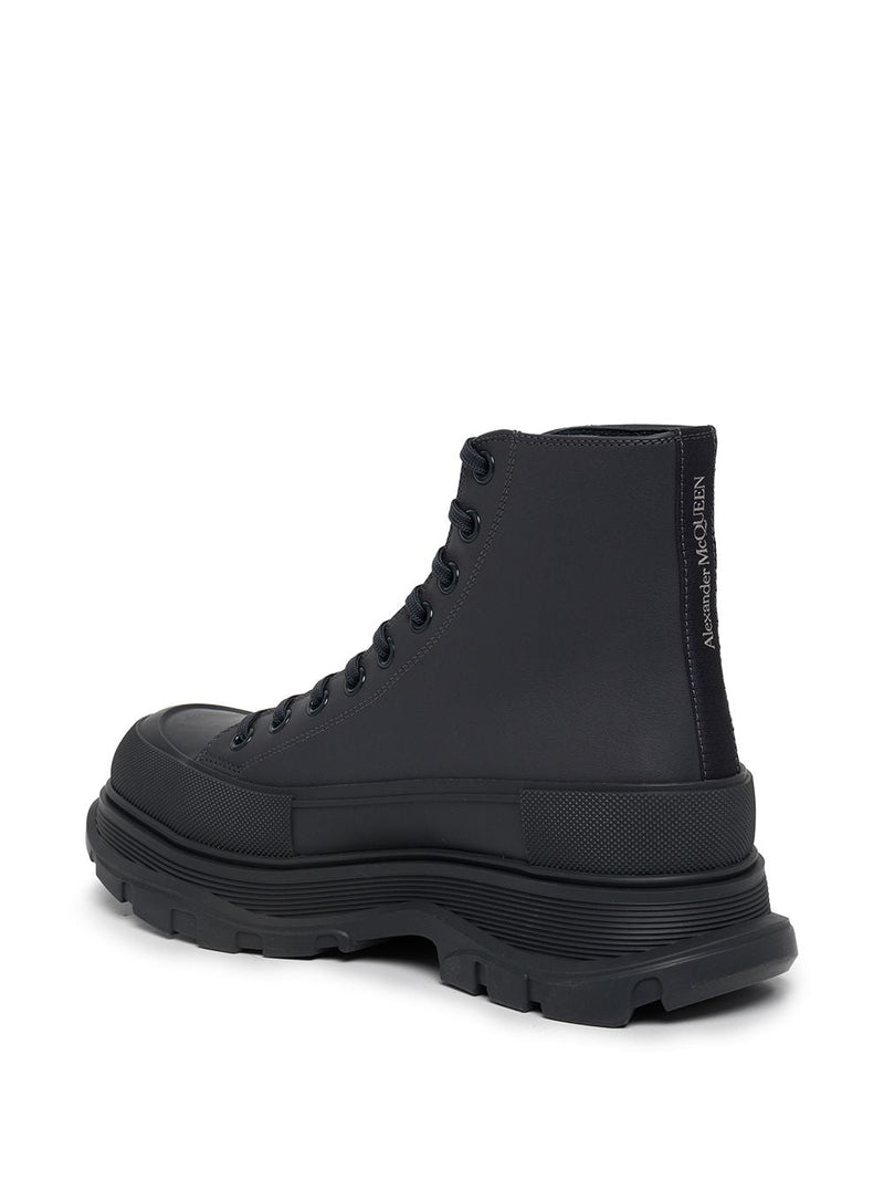 ALEXANDER MCQUEEN MEN ANKLE LACE-UP FASTENING BOOTS