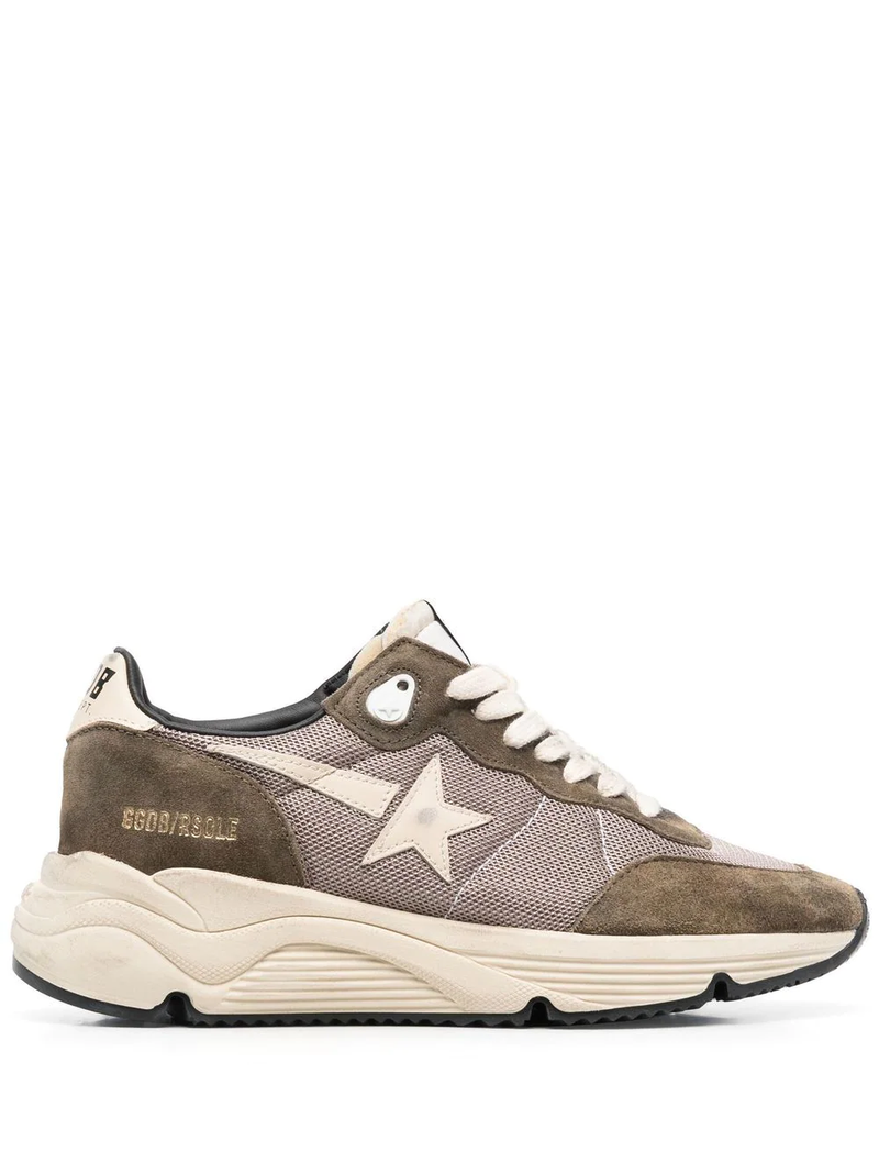 GOLDEN GOOSE WOMEN NET AND LEATHER STAR RUNNING SNEAKERS - NOBLEMARS