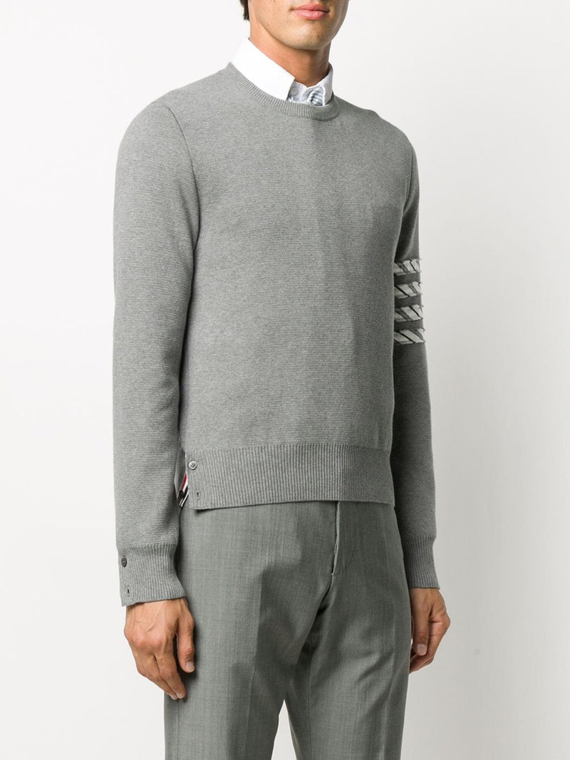 THOM BROWNE MEN MILANO STITCH PULLOVER IN COTTON WITH SILK 4 BAR - NOBLEMARS