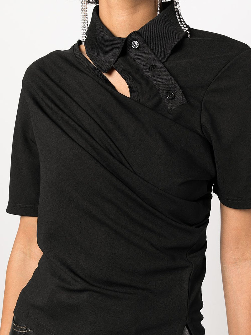 Y/PROJECT WOMEN TWISTED DOUBLE COLLAR POLO - NOBLEMARS