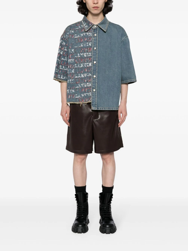 LANVIN Future Men Short Sleeve Asymmetric Crop Shirt - NOBLEMARS