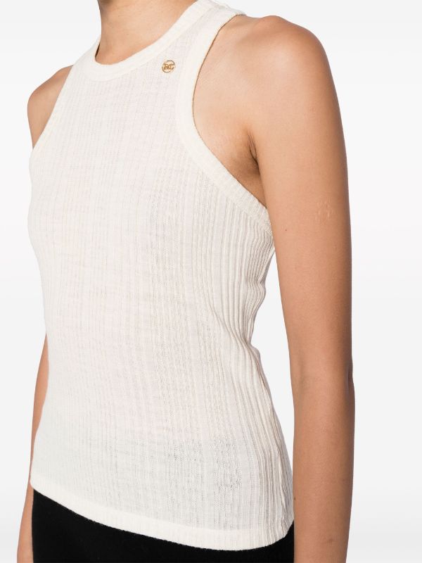 RECTO WOMEN WOOL BLEND RIBBED SLEEVELESS TOP - NOBLEMARS