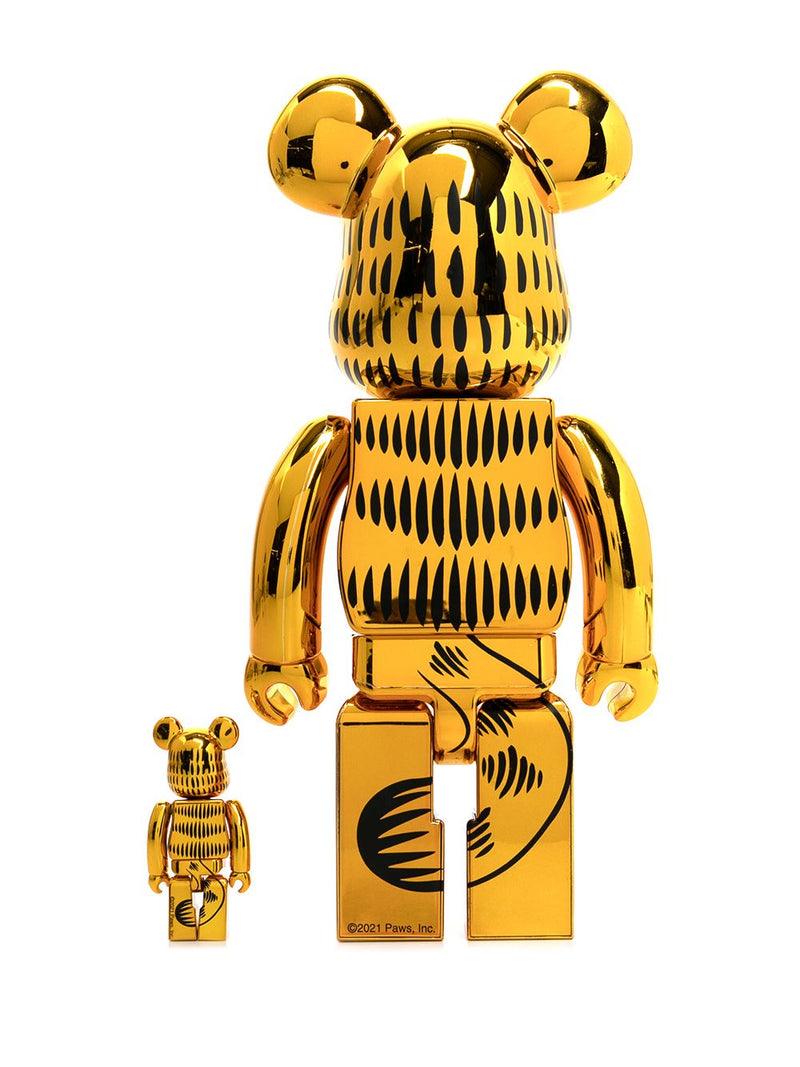 BE@RBRICK GARFIELD GOLD CHROME Ver. 100% & 400% - NOBLEMARS