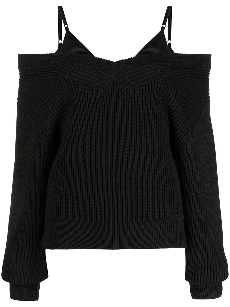 T BY ALEXANDER WANG WOMEN SATIN CAMI LAYER COTTON PULLOVER - NOBLEMARS