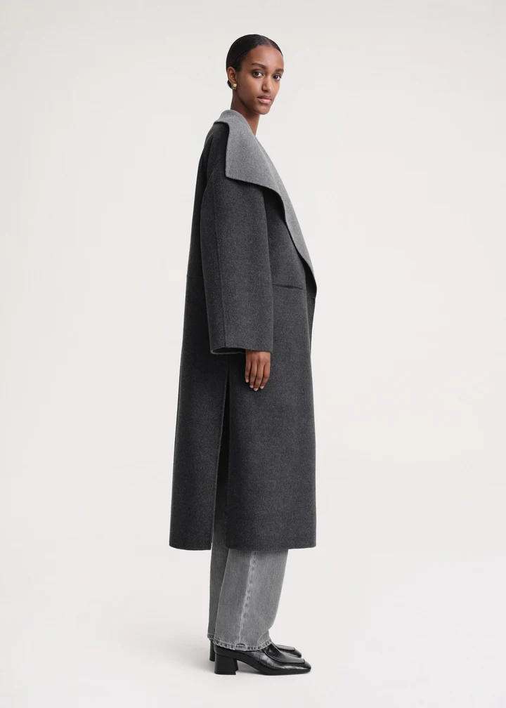 TOTEME WOMEN TWO-TONE SIGNATURE WOOL CASHMERE COAT - NOBLEMARS