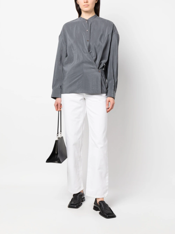 LEMAIRE WOMEN OFFICER COLLAR TWISTED SHIRT - NOBLEMARS
