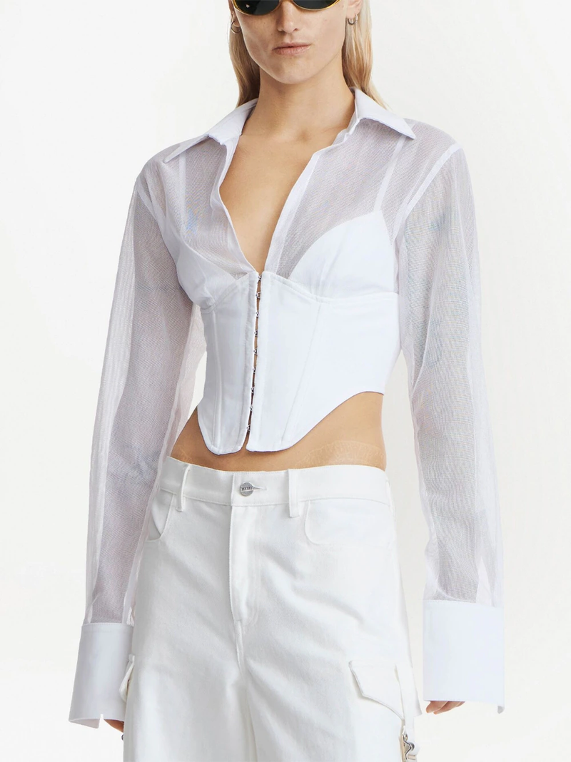 Grid Corset Shirt - DION LEE, Luxury Designer Fashion