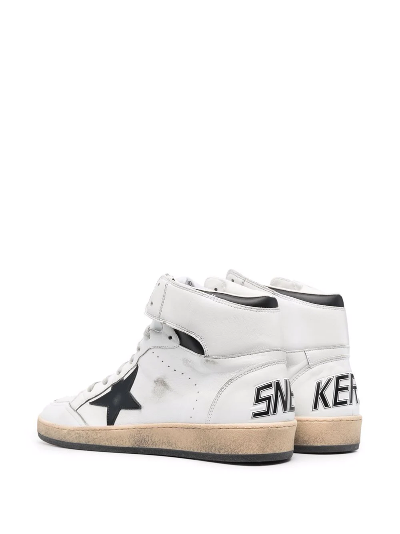 GOLDEN GOOSE WOMEN SKY STAR NAPPA UPPER WITH SERIGRAPH LEATHER STAR HIGH TOP SNEAKER - NOBLEMARS