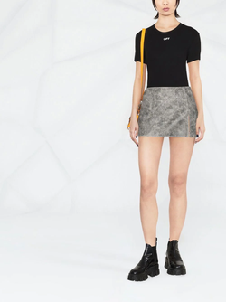 OFF-WHITE WOMEN OFF STAMP RIBBED BASIC TEE - NOBLEMARS