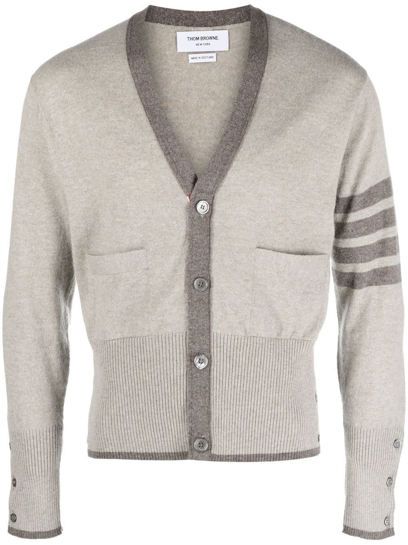 Thom Browne classic V-neck cashmere cardigan - Grey