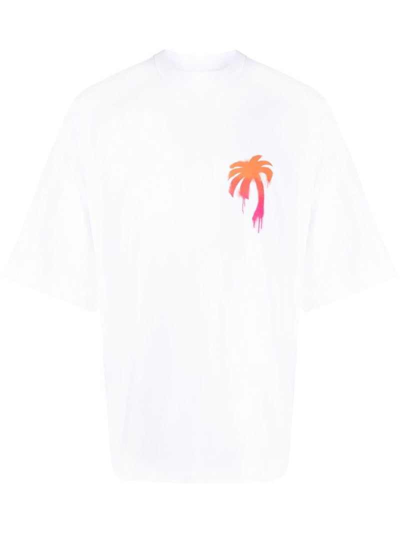 Palm Angels Sprayed Logo T-Shirt - White for Men