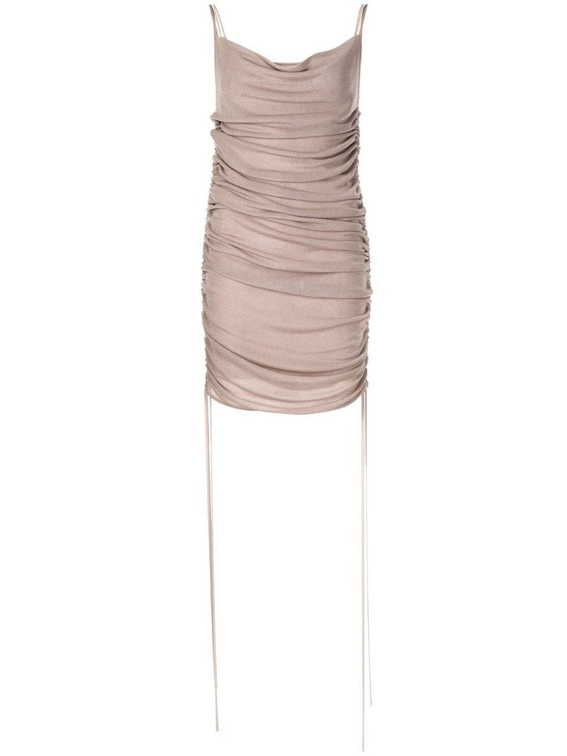 DION LEE Draped mulberry silk-satin dress