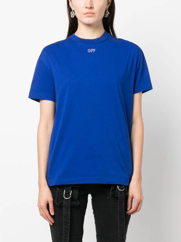 OFF-WHITE WOMEN EMBROIDERY STITCH ARROW CASUAL TEE - NOBLEMARS