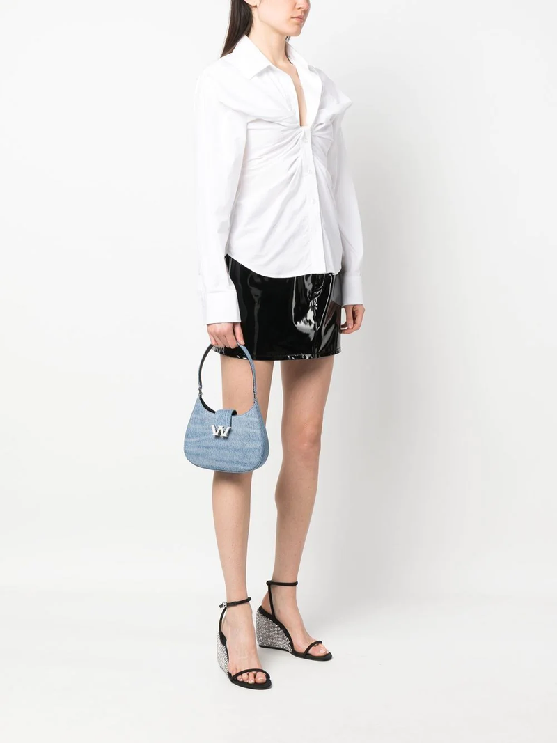 Alexander Wang: Indigo Small W Legacy Denim Shoulder Bag