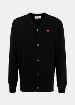 Comme des Garçons Play Black & Red Small Heart Cardigan - NOBLEMARS