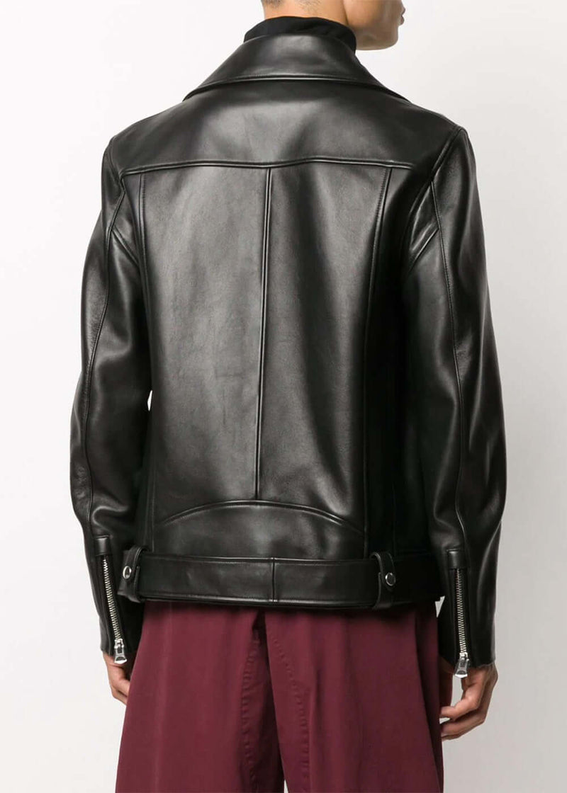 Acne Studios Black Nate Clean Leather Jacket - NOBLEMARS
