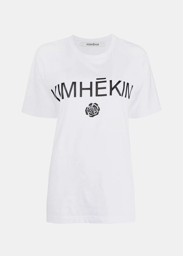 Kimhēkim White Logo Rose T-Shirt - NOBLEMARS