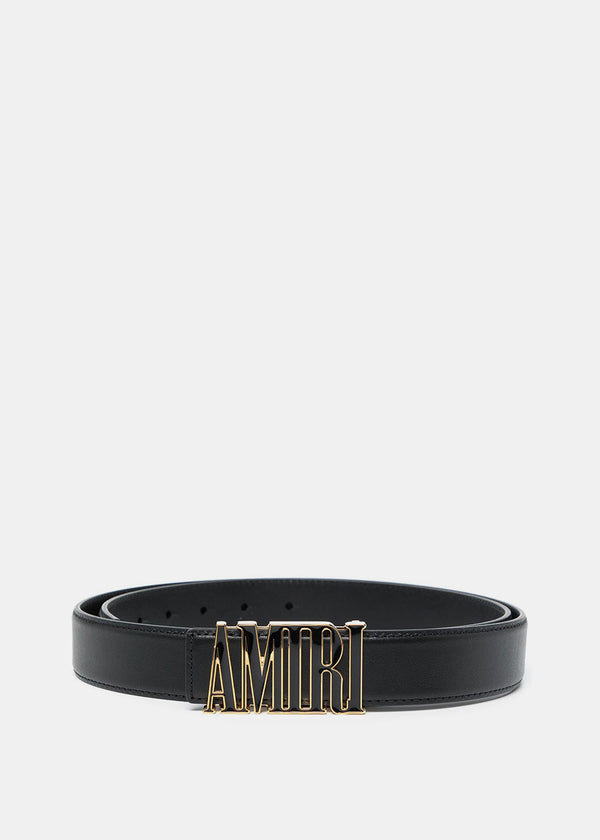 AMIRI Black & Gold Nappa Belt - NOBLEMARS