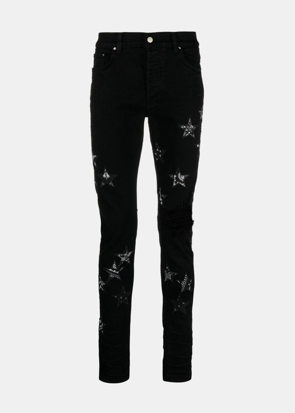AMIRI Black Bandana Star Jeans - NOBLEMARS