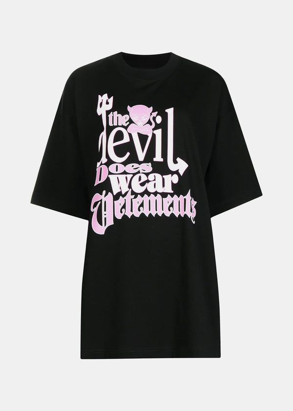 VETEMENTS Black 'Devil Does Wear Vetements' T-Shirt - NOBLEMARS
