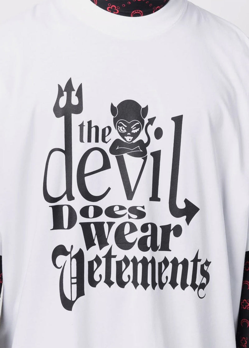 VETEMENTS White 'Devil Does Wear Vetements' T-Shirt - NOBLEMARS