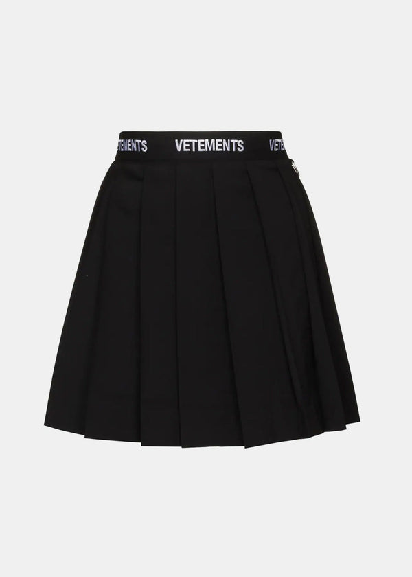 VETEMENTS Black Logo Schoolgirl Skirt - NOBLEMARS