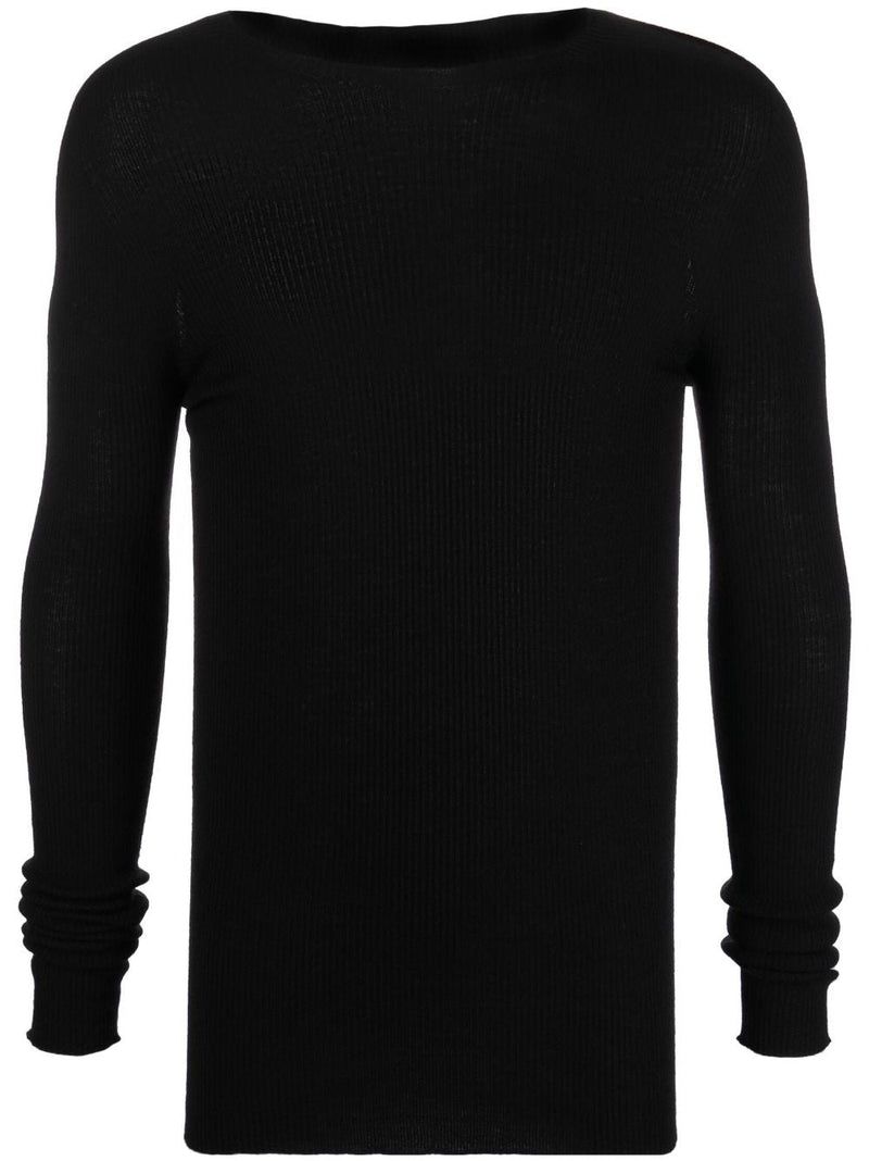 RICK OWENS MEN RIBBED ROUND NECK SWEATER - NOBLEMARS