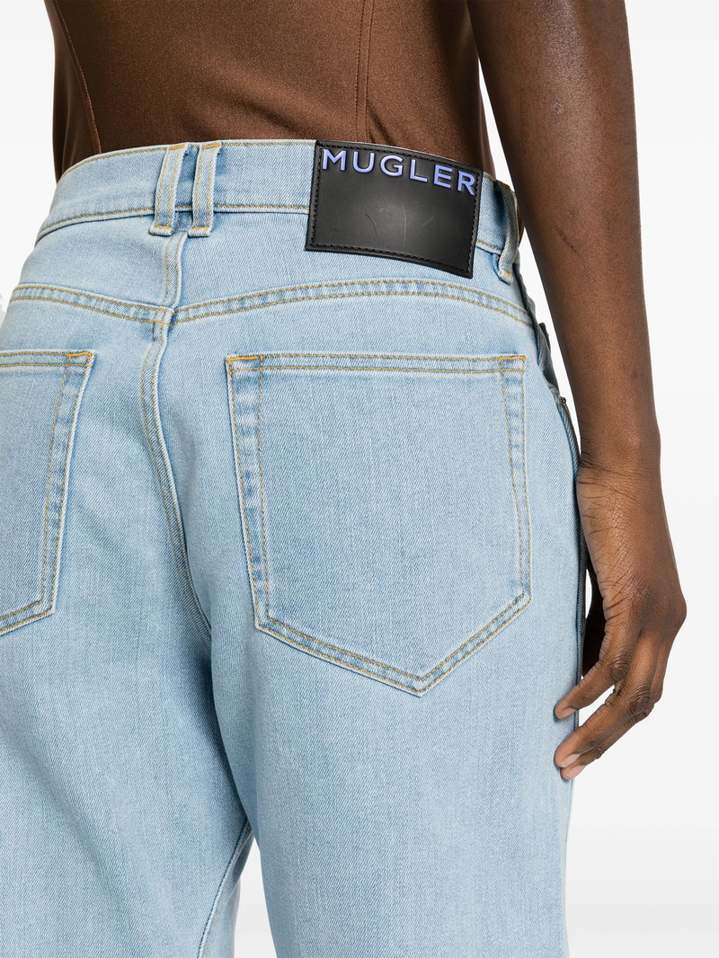 MUGLER Women Twisted Seam Denim Jeans - NOBLEMARS