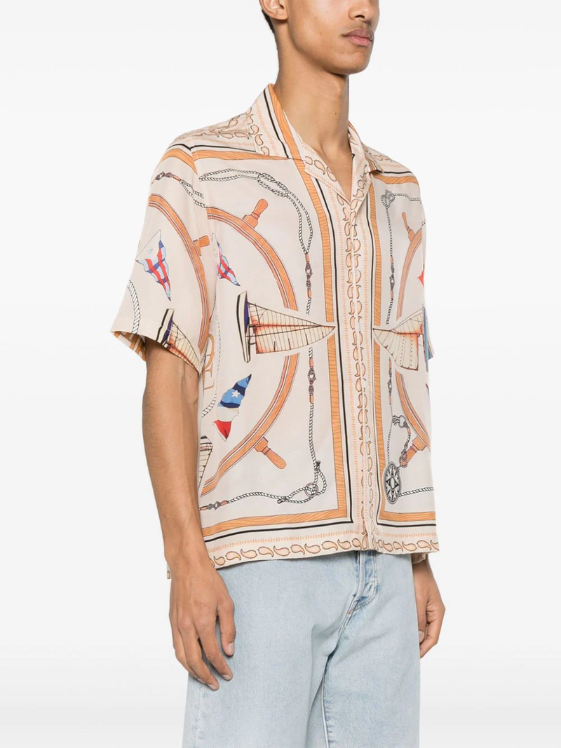 RHUDE Men Nautica Silk Shirt - NOBLEMARS