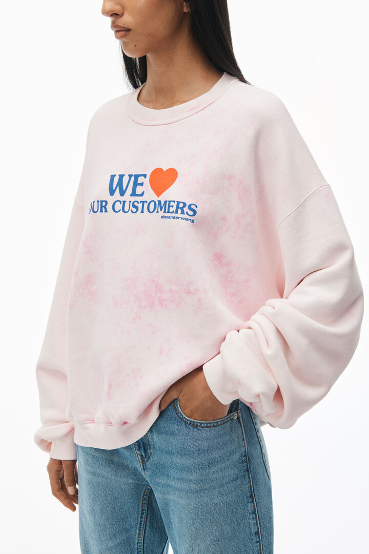 ALEXANDER WANG Women We Love Our Customers Sweatshirt W/ Bleach Wash - NOBLEMARS