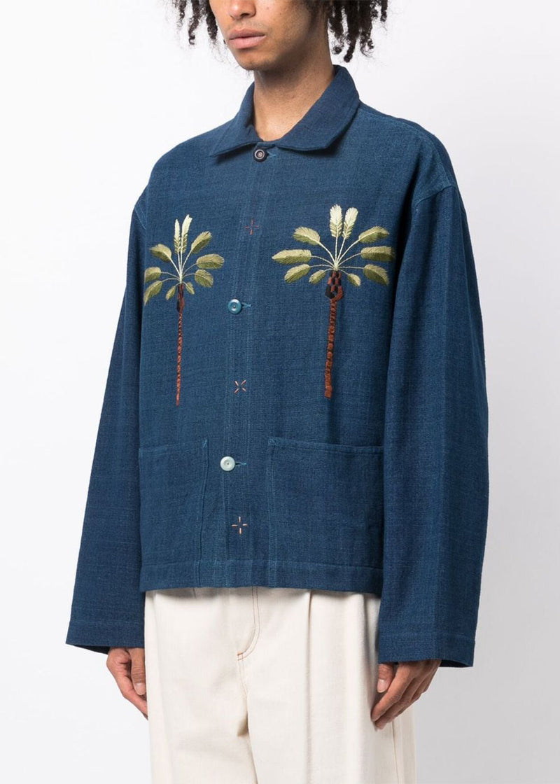 Story Mfg. Indigo Embroidered SOT Shirt Jacket - NOBLEMARS