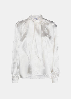 Vetements White Monogram Scarf Blouse - NOBLEMARS