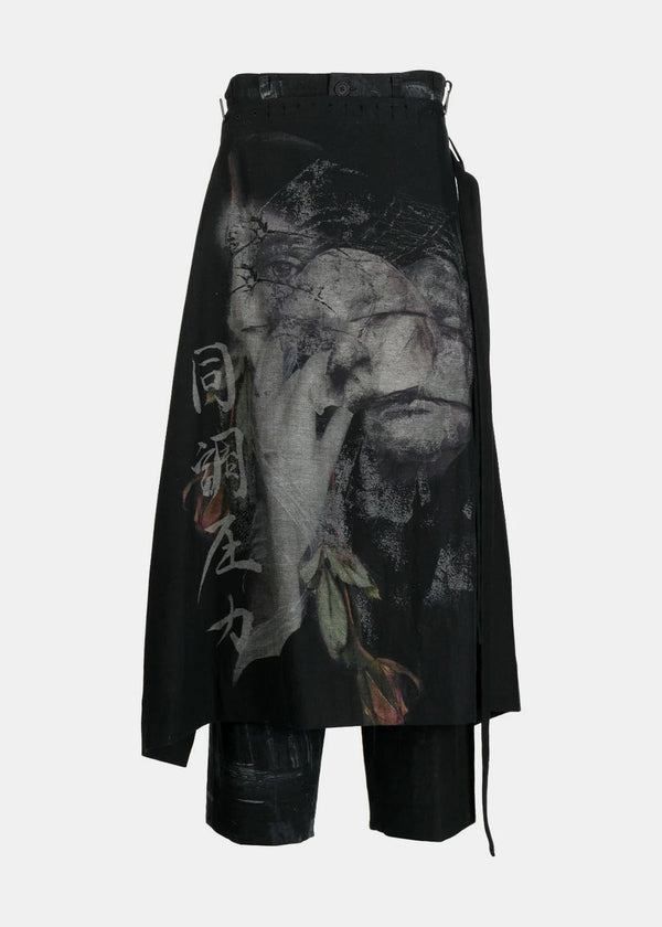 Yohji Yamamoto Black Overlapping-Panel Trousers - NOBLEMARS
