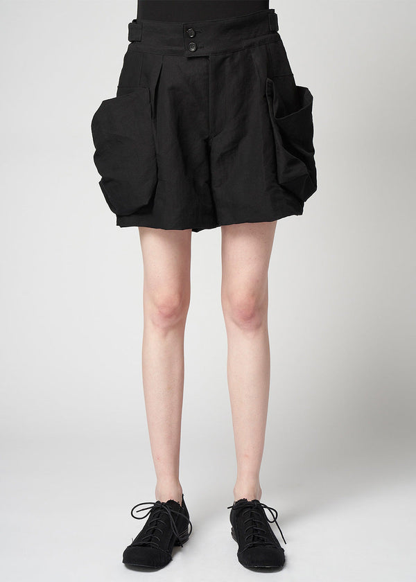 Yohji Yamamoto Black Japanese Paper Twill Shorts - NOBLEMARS