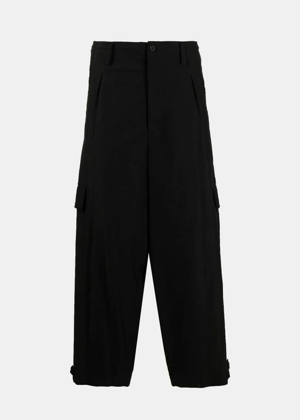 Yohji Yamamoto Black Cropped Trousers - NOBLEMARS