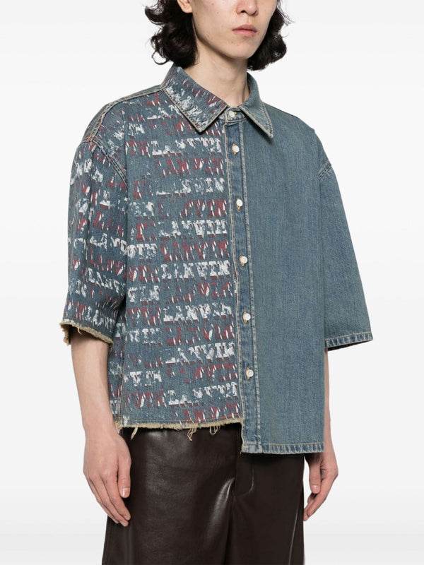 LANVIN Future Men Short Sleeve Asymmetric Crop Shirt - NOBLEMARS